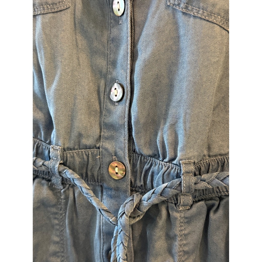 Nicole Miller NY Blue LyoCell Blend Romper Short Sleeve Button Up Size 2 - NEW - Picture 4 of 7